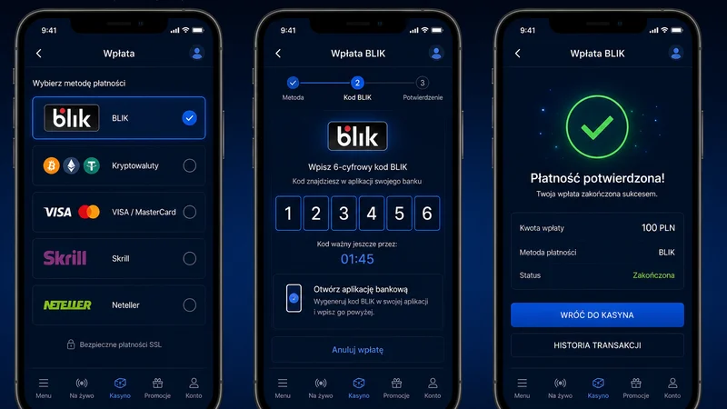 Trzy kroki wpłaty BLIK na telefonie: wybór metody, kod BLIK, potwierdzenie