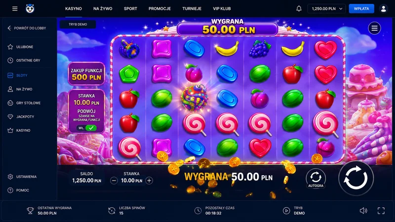 Sweet Bonanza od Pragmatic Play — zrzut ekranu rozgrywki